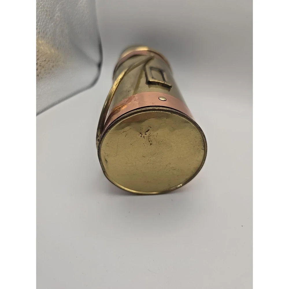 Vintage Copper Brass Coal Ash Scuttle‎ Bucket Scoop Long Match Holder Patina
